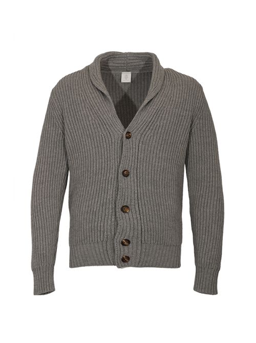 Cardigan in maglia di lana a coste Grigio Eleventy | L76MAGL71 MAG2401214N